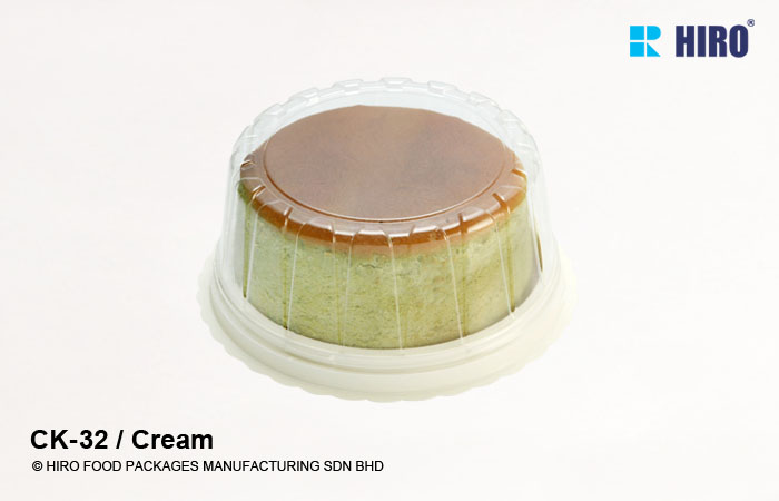 cake box CK-32 Cream with lid and food