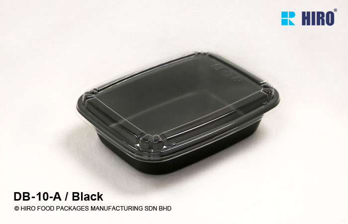 Square donburi DB-10-A Black with lid