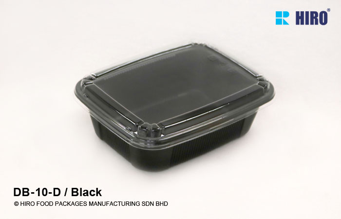 Square donburi DB-10-D Black with lid