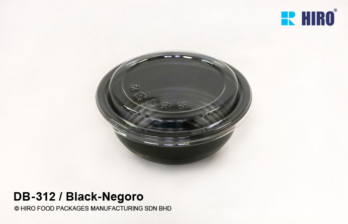 Donburi bowl DB-312 Black-Negoro lid