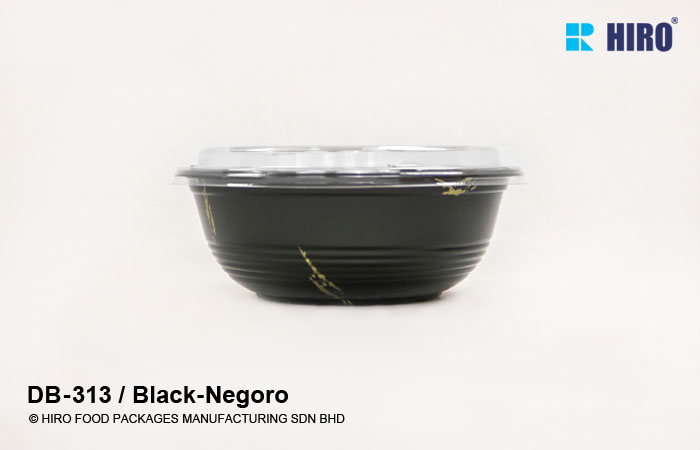 Donburi bowl DB-313 Black-Neogor lid side
