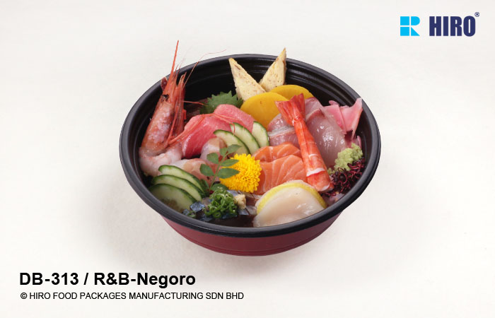 Donburi bowl DB-313 R&B-Negoor with food