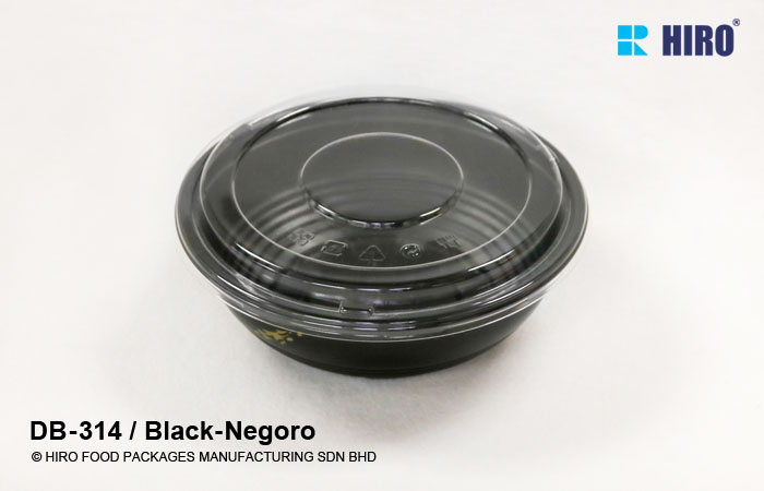 Donburi bowl DB-314 Black-Negoro lid