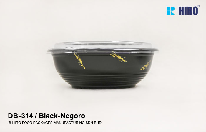 Donburi bowl DB-314 Black-Negoro lid side