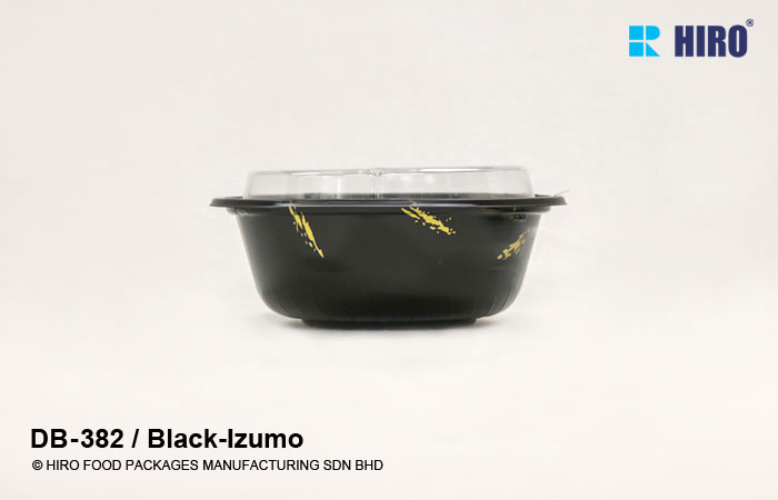Donburi bowl DB-382 Black-izumo lid side