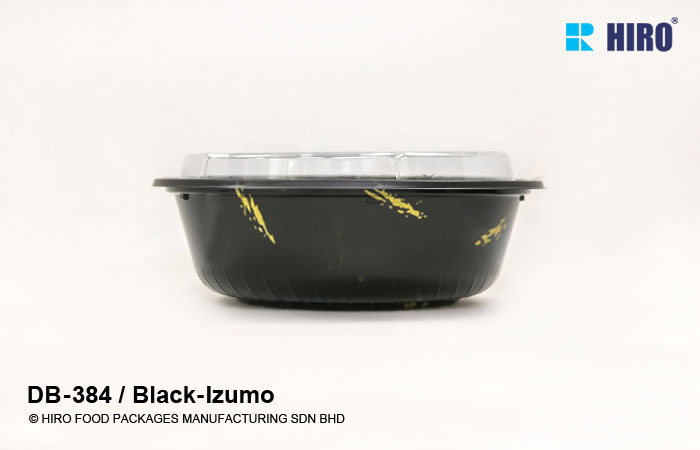 Donburi bowl DB-384 Black-Izumo lid side