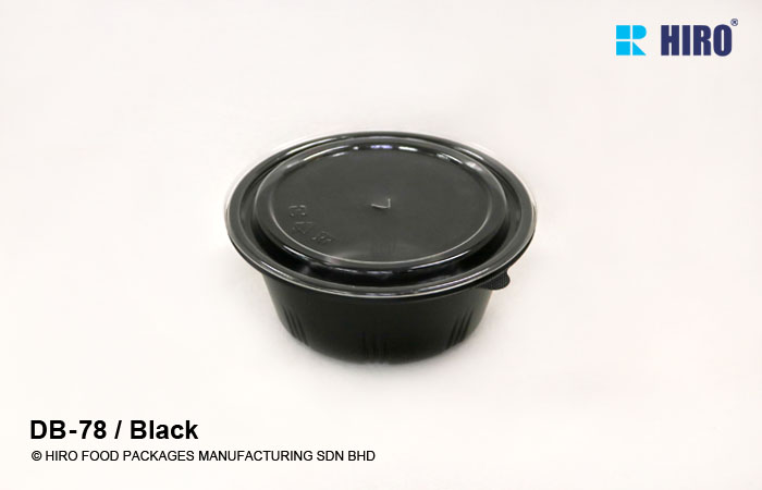Disposable soup cup DB-78 Black lid