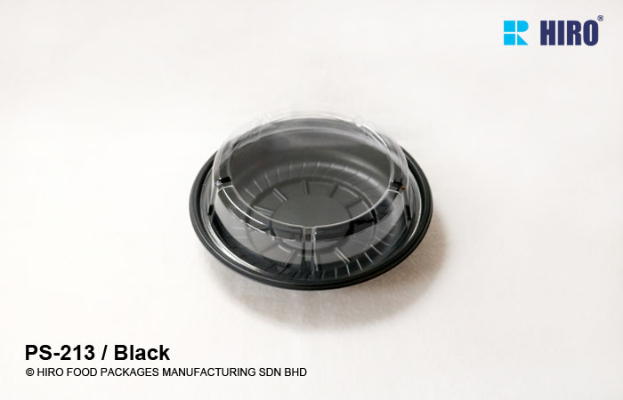 Round shape container PS-213 Black with lid
