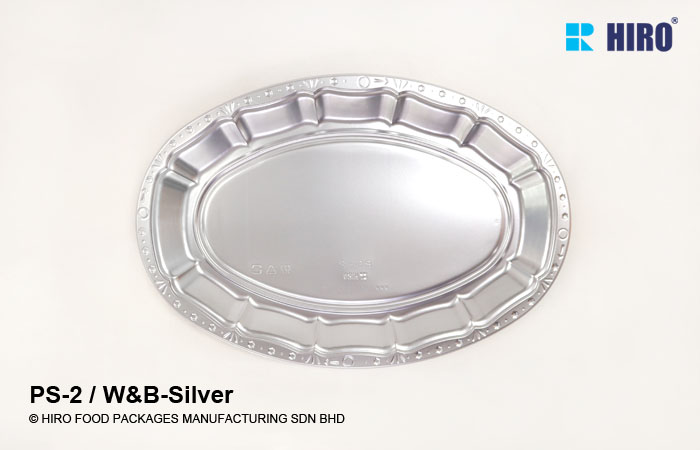Hors d'oeuvre platter PS-2 W&B Silver top