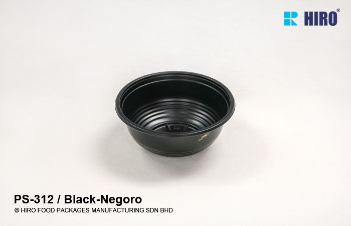 Donburi bowl PS-312 Black-Negoro