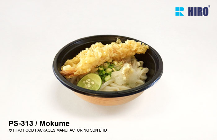 Donburi bowl PS-313 Mokume with food