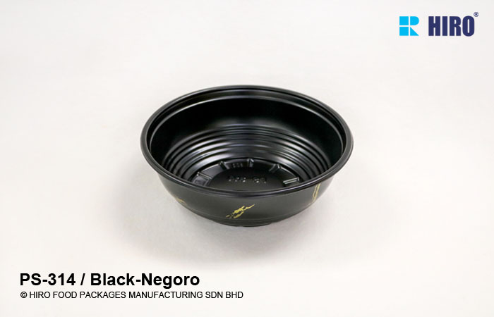Donburi bowl PS-314 Black-Negoro