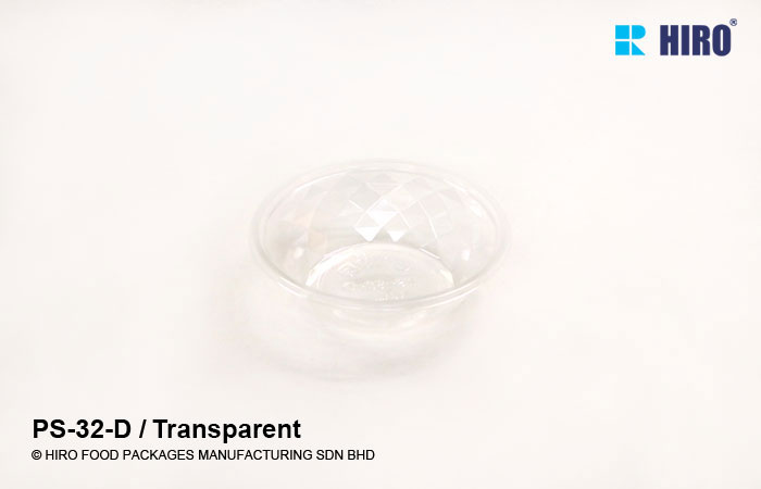 Round Diamond shape food container PS-32-D Transparent lid side
