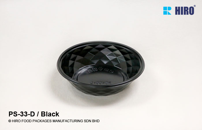 Round Diamond shape food container PS-33-D Black
