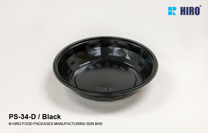 Round Diamond shape food container PS-34-D Black