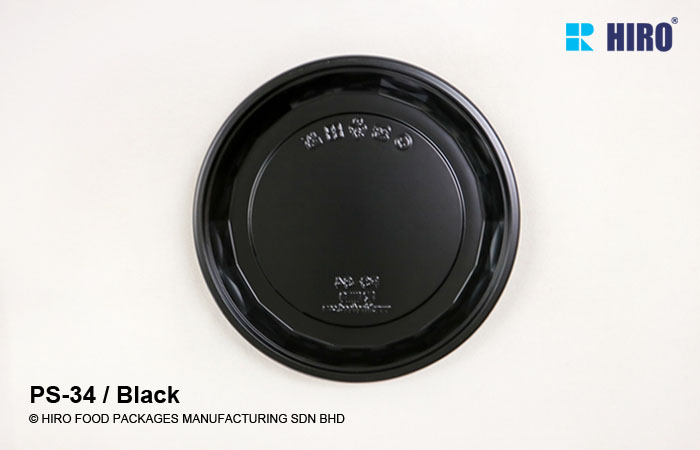 Round Diamond shape food container PS-34 Black top