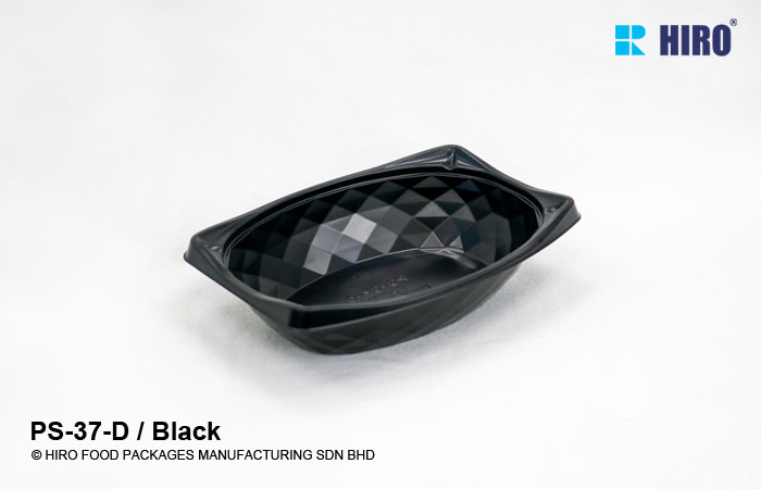 Round Diamond shape food container PS-37-D Black