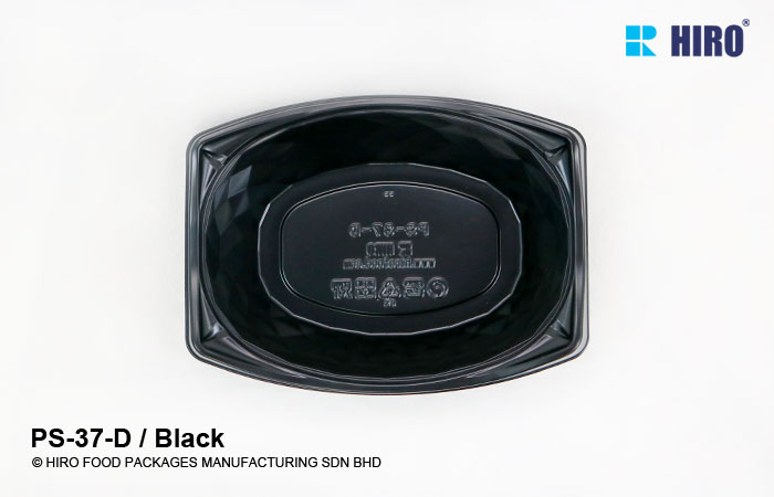 Round Diamond shape food container PS-37-D Black top