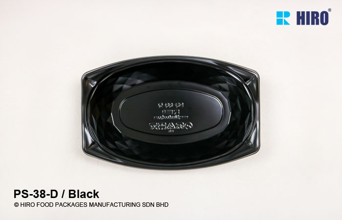 Round Diamond shape food container PS-38-D Black top