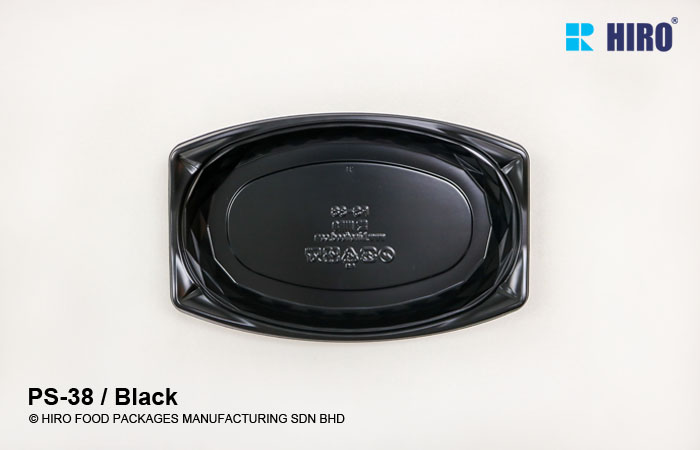 Round Diamond shape food container PS-38 Black top