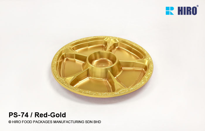 Hors d'oeuvre platter PS-74 Red-Gold