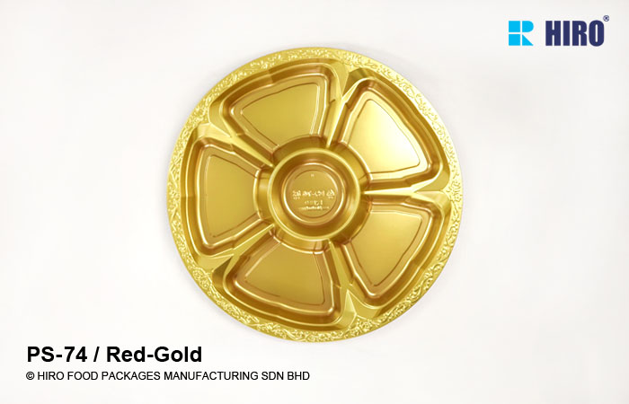 Hors d'oeuvre platter PS-74 Red-Gold top