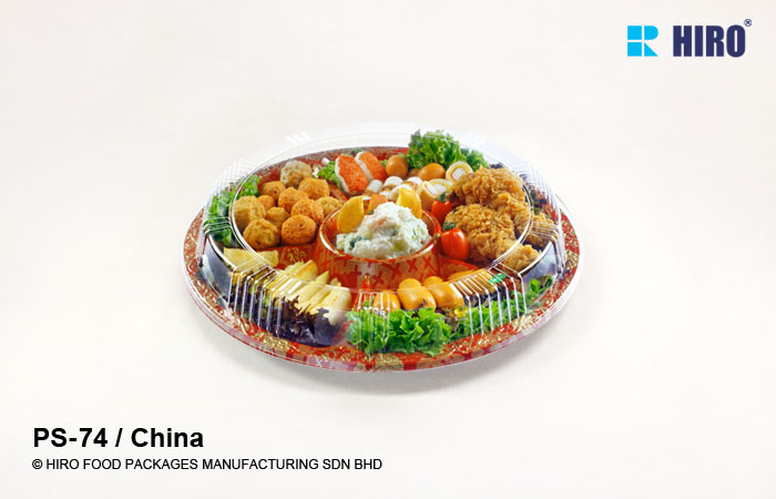 Hors d'oeuvre platter PS-74 China with lid and food