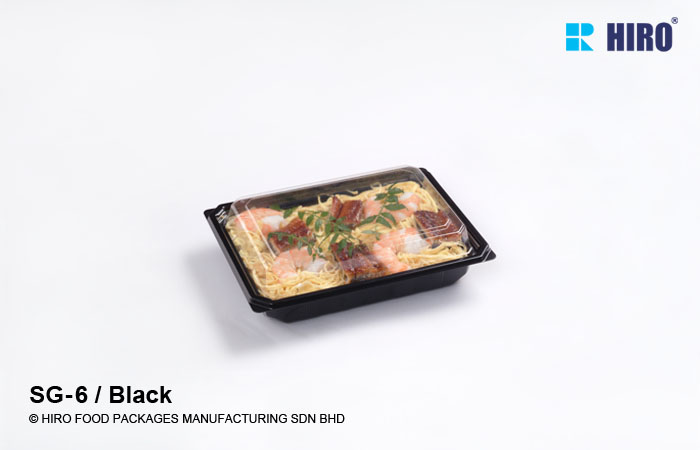 Sushi Tray SG-6 Black with food