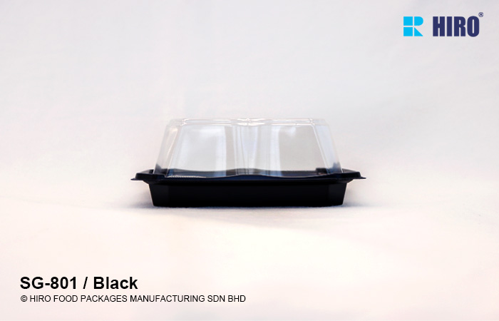 Sushi Tray SG-801 Black with lid top