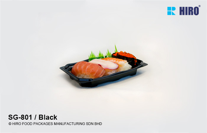 Sushi Tray SG-801 Black with food
