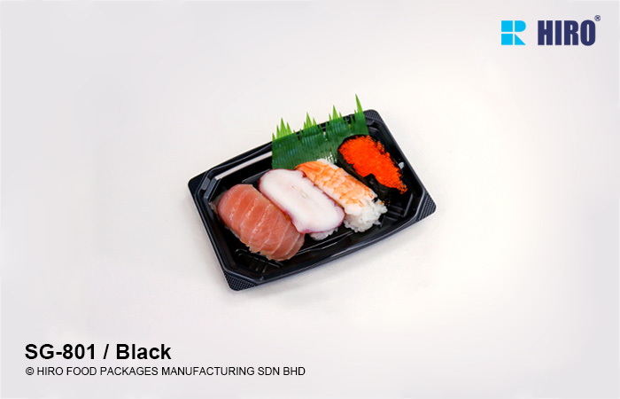 Sushi Tray SG-801 Black with food