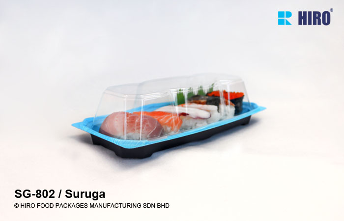 Sushi Tray SG-802 Suruga with food and lid