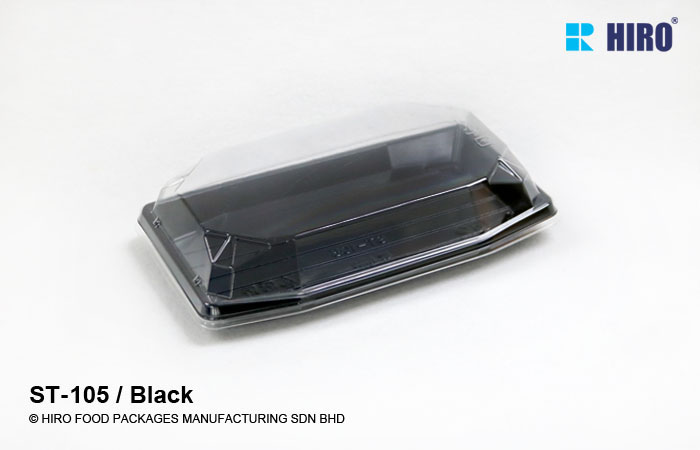 Sushi tray ST-105 Black with lid