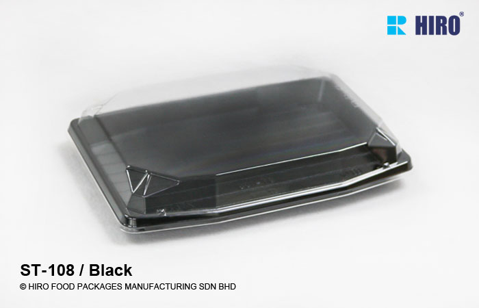 Sushi tray ST-108 Black with lid