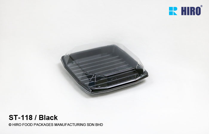 Sushi tray ST-118 Black with lid