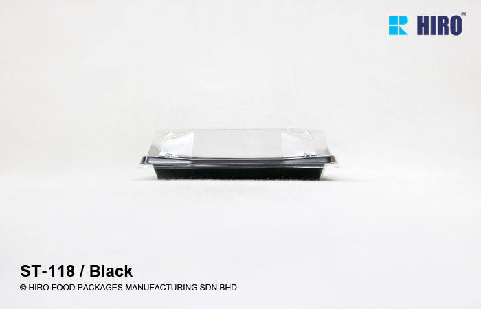 Sushi tray ST-118 Black with lid side