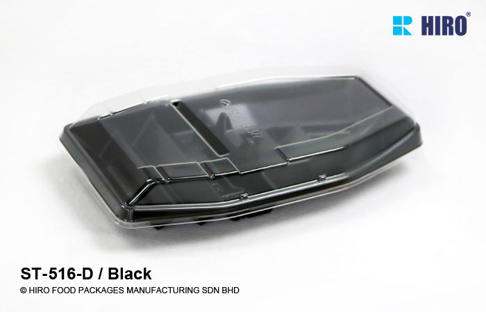 Sushi Sashimi Boat Platter ST-516-D Black with lid