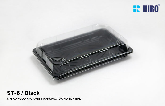 Sushi Tray ST-6 Black with lid