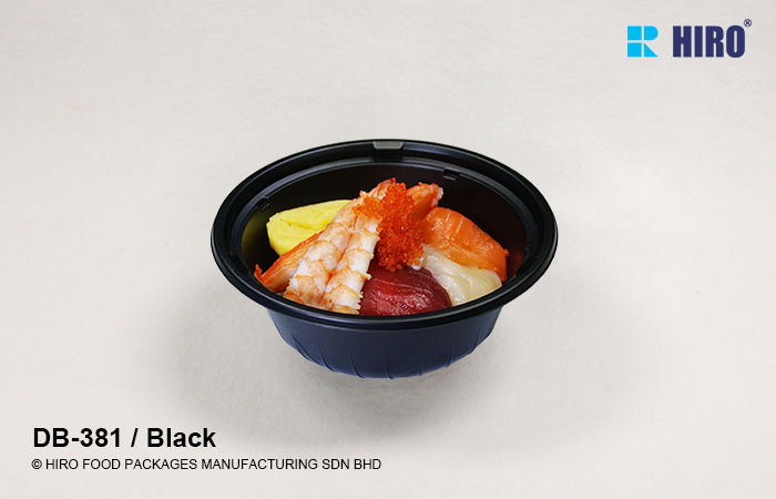 Donburi bowl DB-381 Black with food