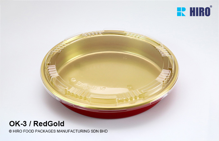 Sushi Platter OK-3 Red-Gold lid