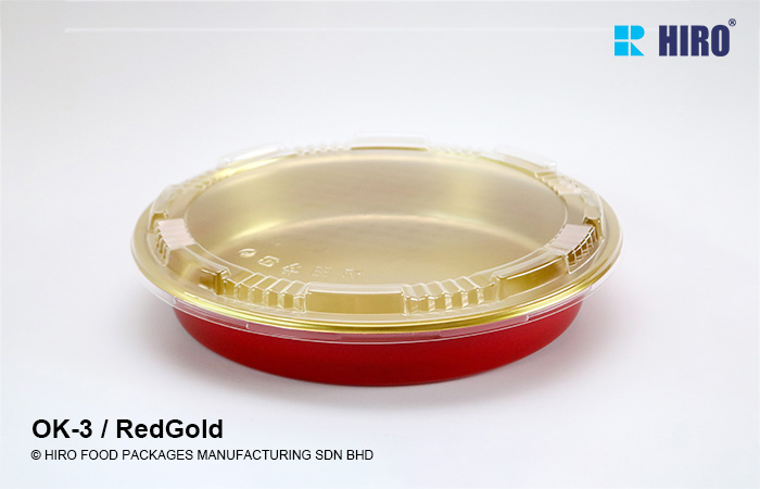 Sushi Platter OK-3 Red-Gold lid