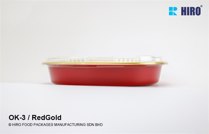 Sushi Platter OK-3 Red-Gold side lid