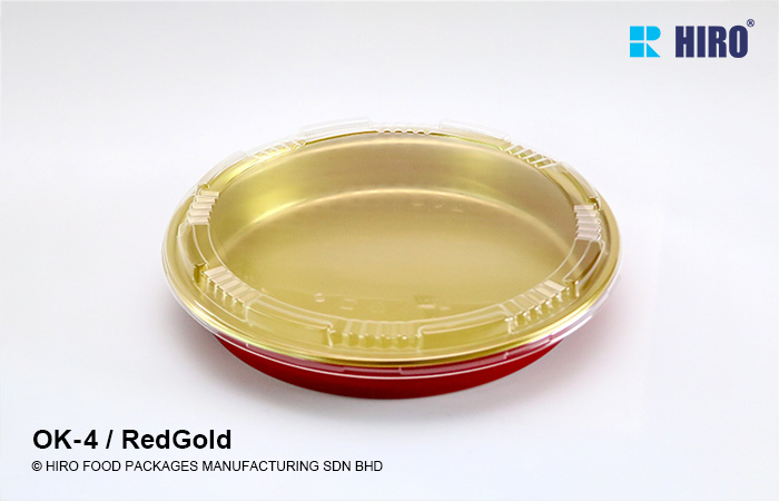 Sushi Platter OK-4 Red-Gold lid